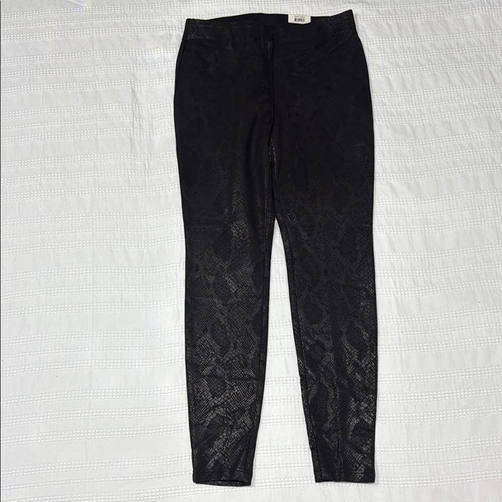 Black Snakeskin Print Leggins